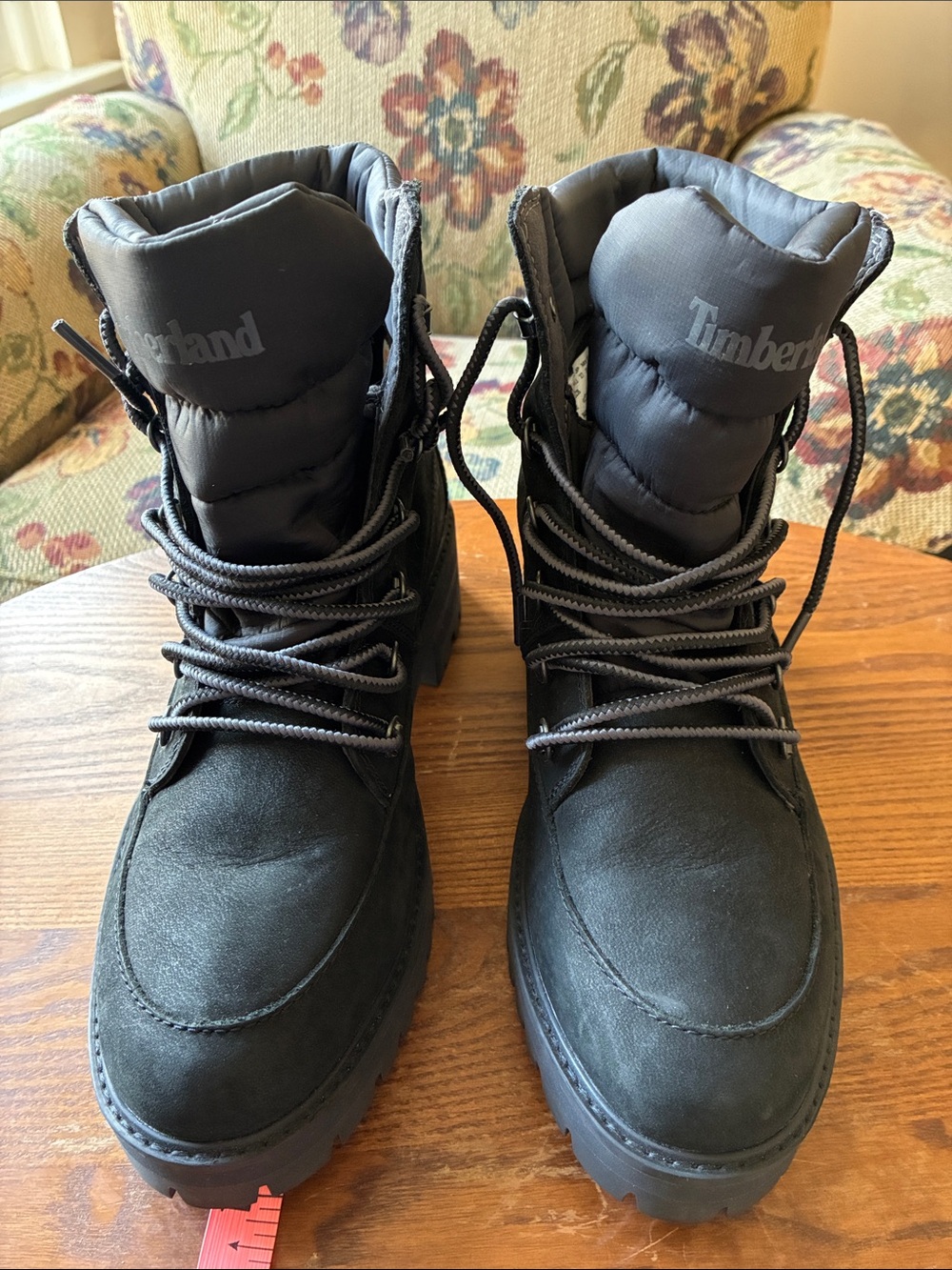 Timberland Black Lace-Up , waterproof suede Boots size 10